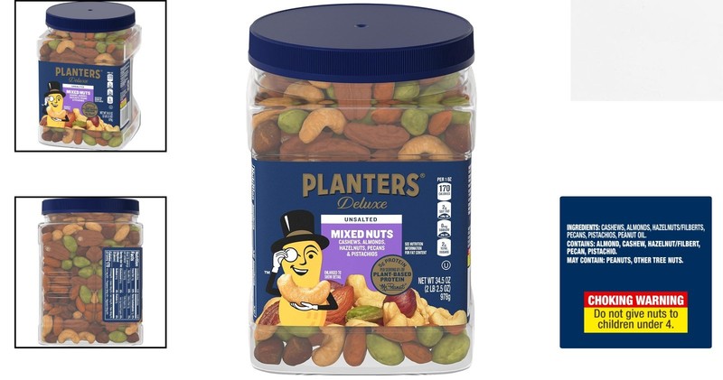 Kosher Unsalted Mixed Nuts - Cashews, Pistachios & More, 34.5 Oz Snack Container gallery