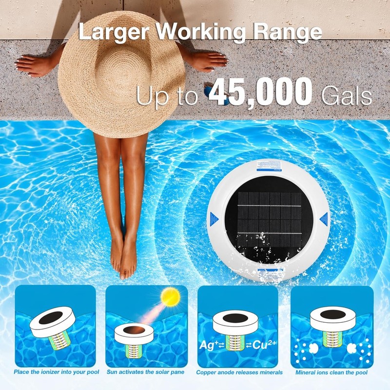 Solar Pool Ionizer for Inground & Above Ground Pools, Up to 45,000 Gallons, F... gallery