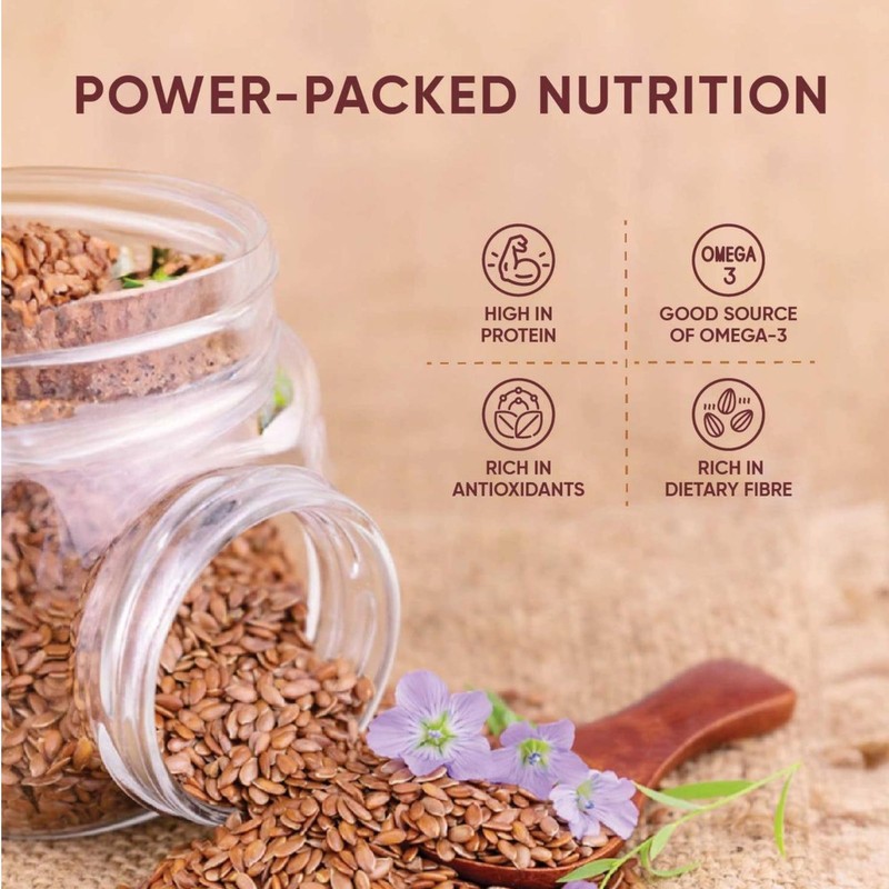 Flax Seeds 1kg - Raw Unroasted Flaxseed Alsi Seeds for Eating gallery