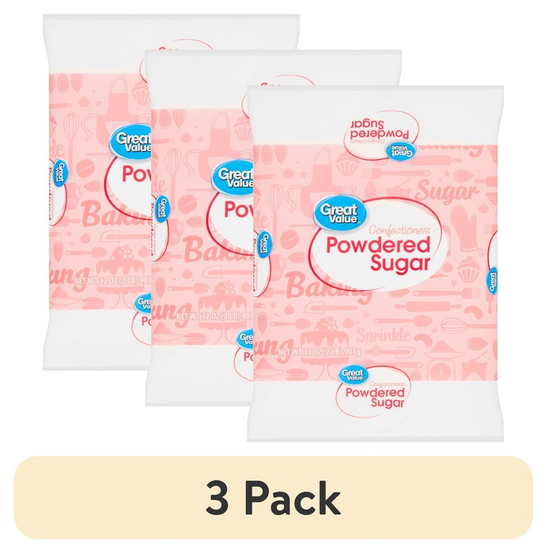 Powdered Sugar Confectioners Icing Sugar 3 Pack Total 96 oz
