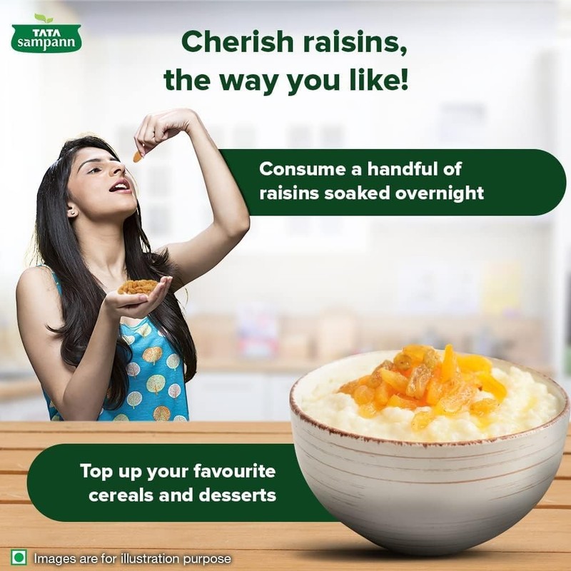 Tata Sampann Green Raisins 500g | Seedless Kishmish | Premium Dry Fruits Pack gallery