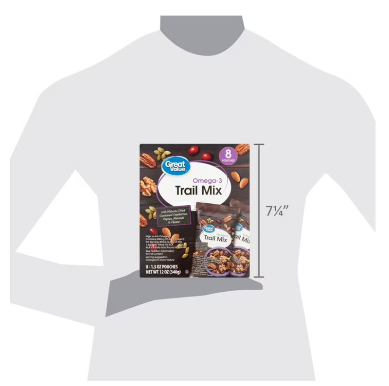 (5 pack) Great Value Omega-3 Trail Mix, 1.5 oz, 8 Count gallery