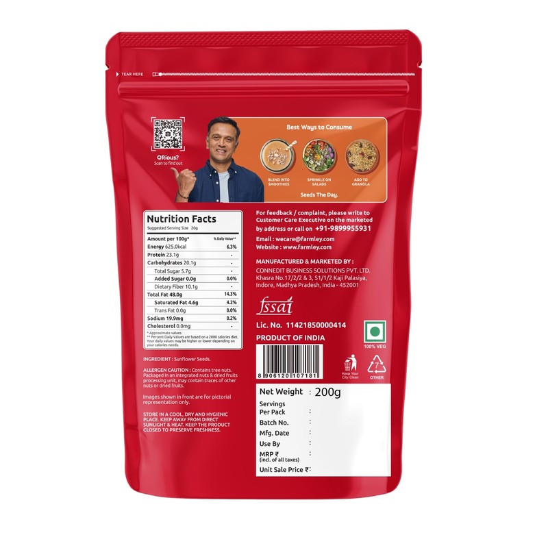 Farmley Edible Seeds Combo 400g | Sunflower & Pumpkin Seeds | Protein-Rich gallery