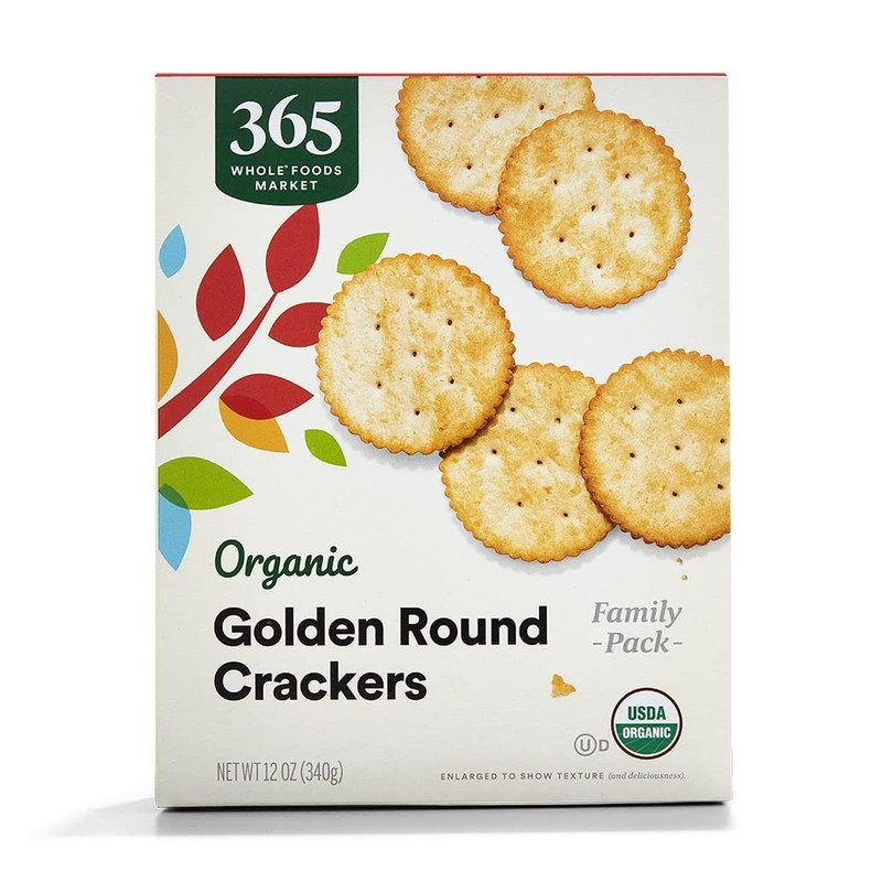 365 Whole Foods Market Organic Golden Round Crackers 12 Ounce