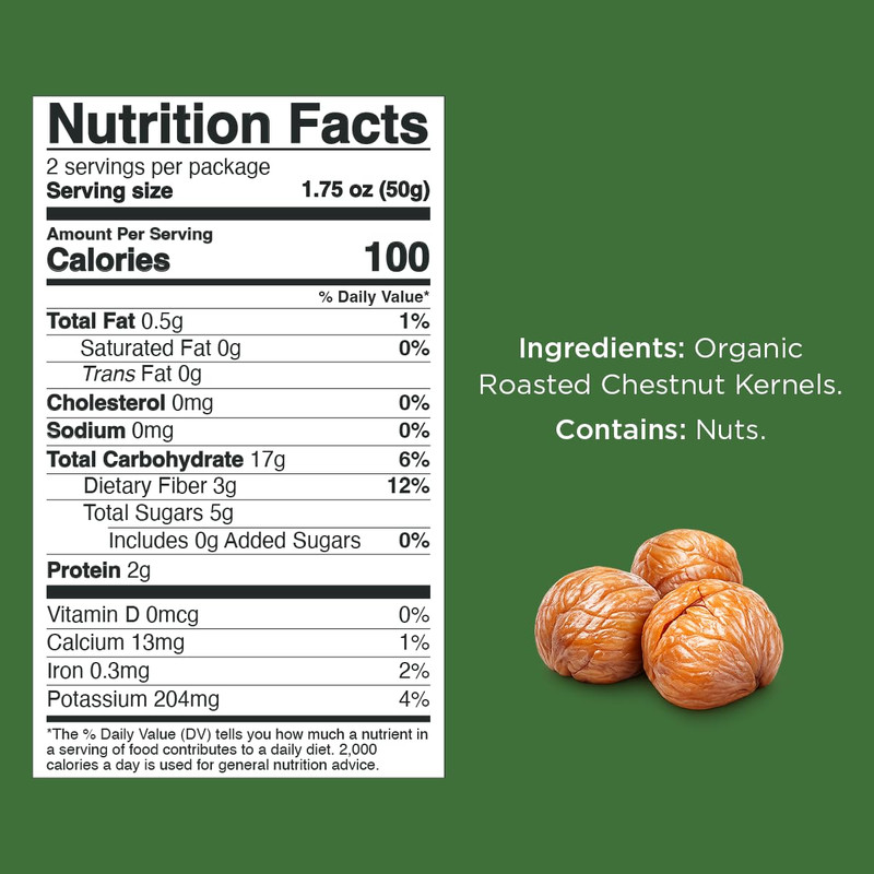 Organic Roasted Chestnuts Pack of 6 Shelled & Ready to Eat Chestnuts - Gluten Fr gallery