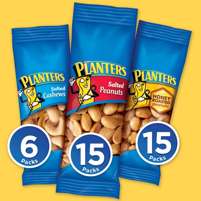PLANTERS Variety Pack, Salted Cashews, Salted Peanuts & Honey Roasted Peanuts... gallery