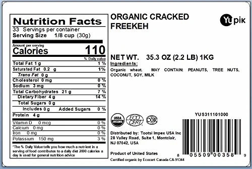 Yupik Organic Cracked Freekeh, 2.2 lb, Non-GMO, Vegan gallery