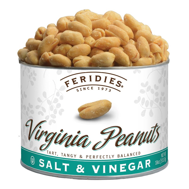 Salt and Vinegar Virginia Peanuts, Extra Large Roasted, 18 Oz Resealable Gour…