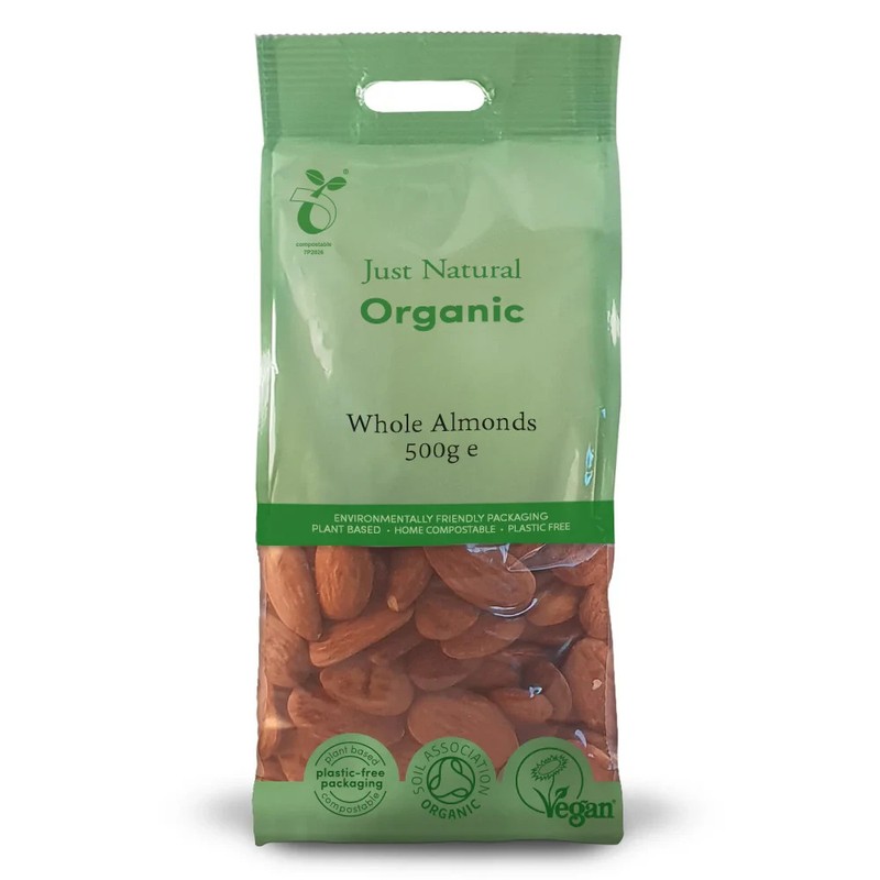 Organic Whole Almonds 500g Premium Natural Nuts for Snacking & Baking
