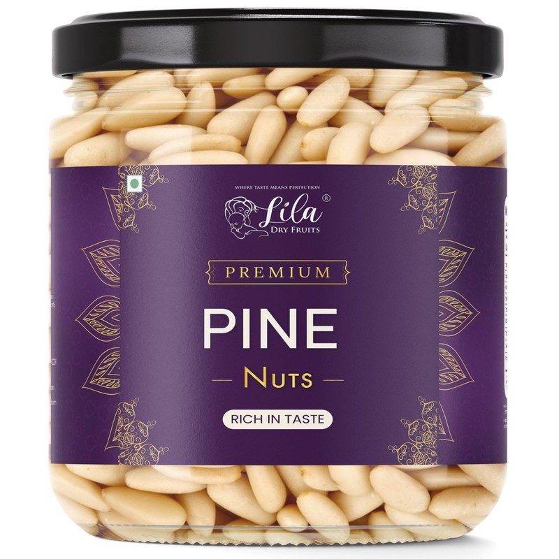 Lila Dry Fruits Pine Nuts 250g | Chilgoza | Crunchy & Aromatic | Diwali Gift