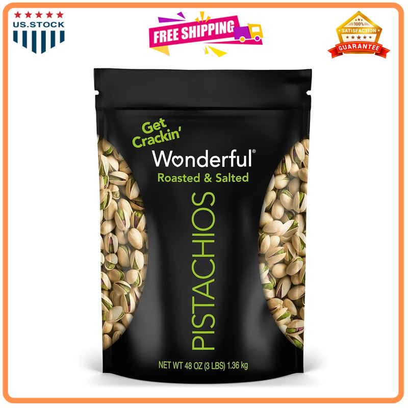 Wonderful Pistachios In Shell, Roasted & Salted, 48oz Resealable Bag