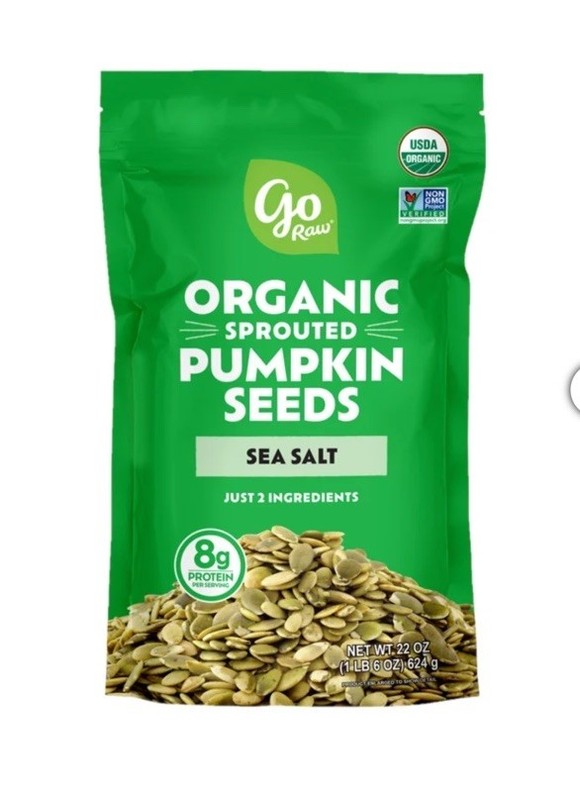 Go Raw Sprouted Organic Pumpkin Seeds with Sea Salt, 22 oz