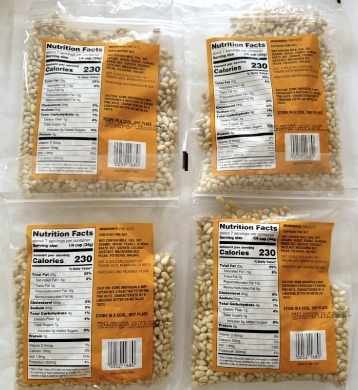 4 Packs of New Trader Joe's Dry Toasted Pignolias Pine Nuts 8oz Each X 4 Bags gallery