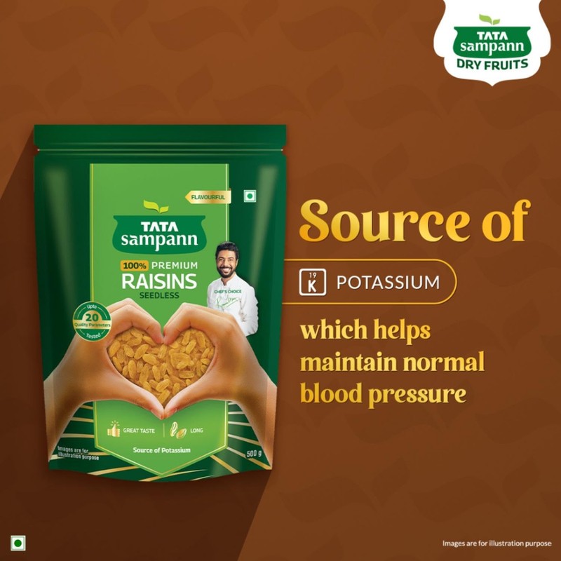 Tata Sampann Green Raisins 500g | Seedless Kishmish | Premium Dry Fruits Pack gallery
