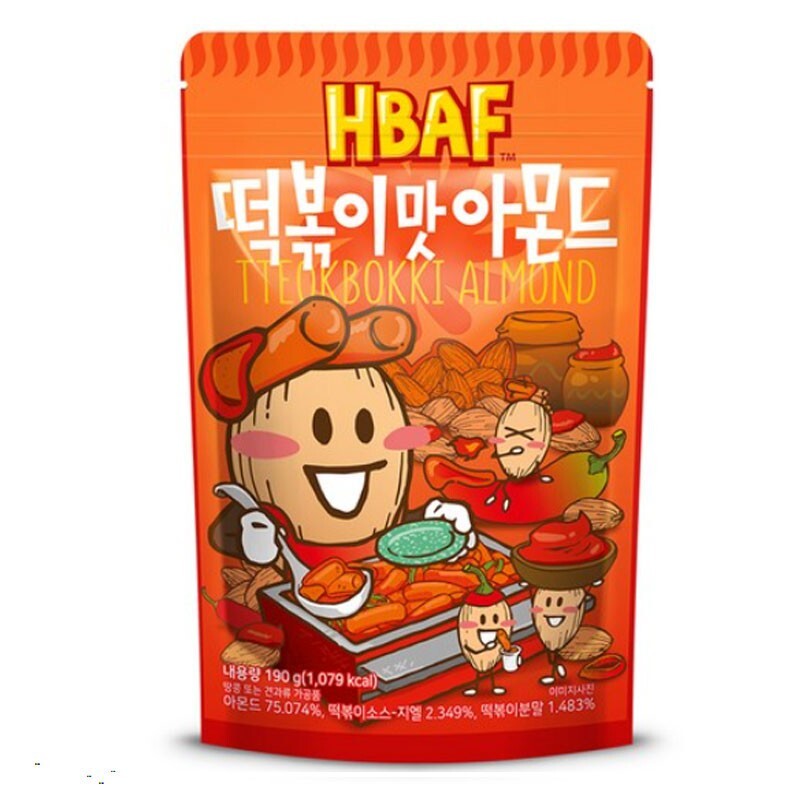 HBAF Tteokbokki Almond & Peanuts 190g Korean K-Food Snack