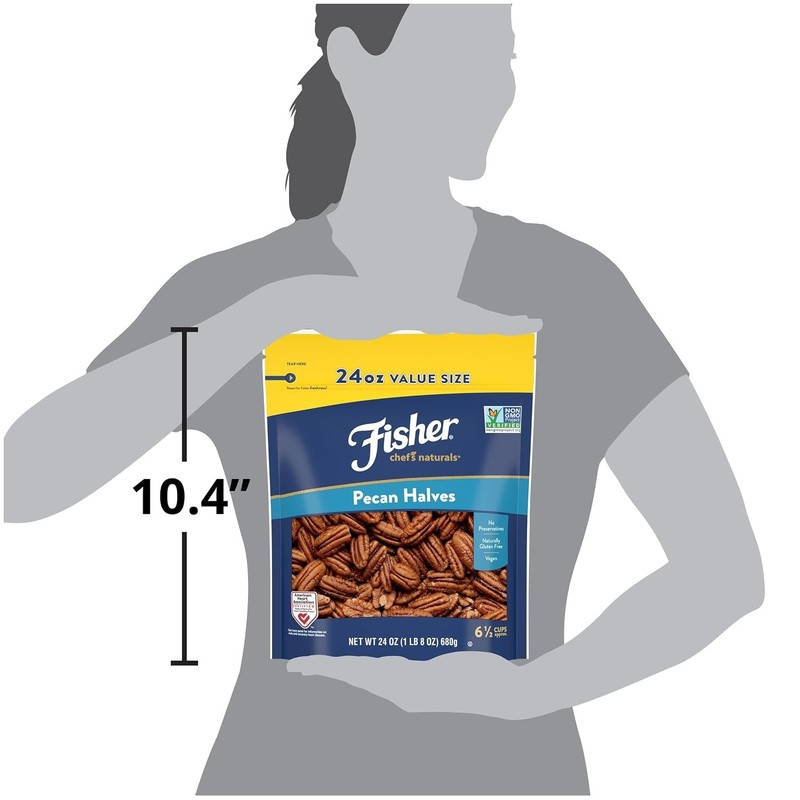 Pecan Halves 24 oz Resealable Bag, Unsalted Raw Nuts for Cooking, Baking & Sn... gallery
