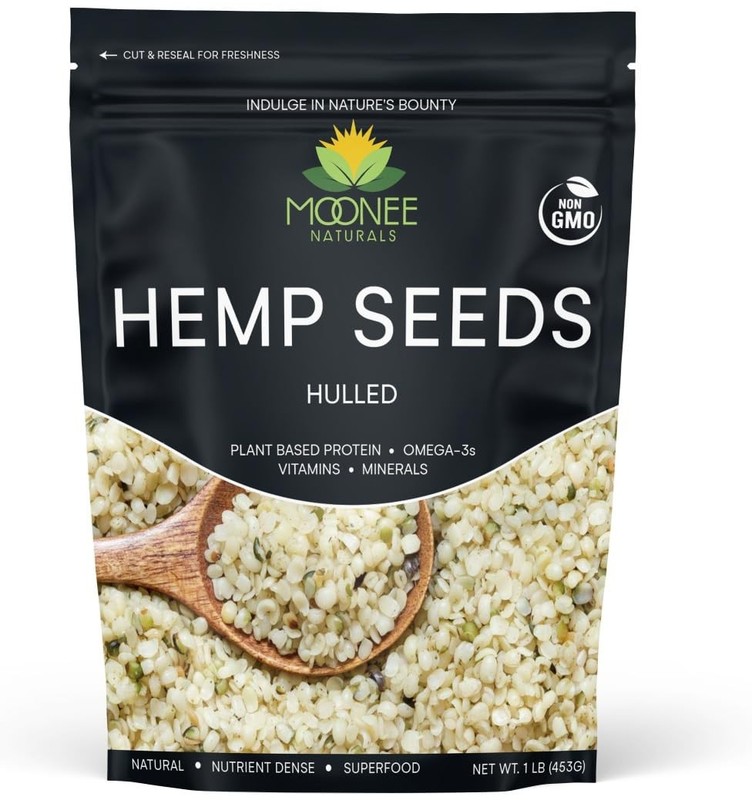 Moonee Naturals - Hemp Seeds (16 Ounce / 1 LB) - Non-GMO 1 Pound (Pack of 1)