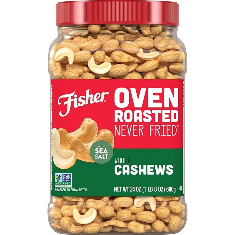 Oven Roasted Whole Cashews Not Fried Natural Unsalted No Salt 24 oz Large