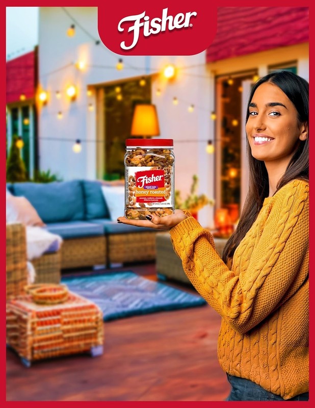Fisher Mixed Nuts with Peanuts, 24 oz Canister^*- gallery