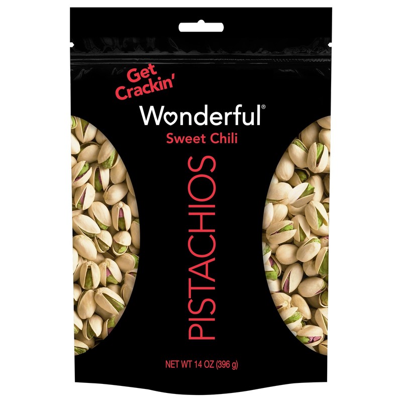 Wonderful Pistachios, In-Shell Sweet Chili Flavored Nuts, 14 Ounce Bag