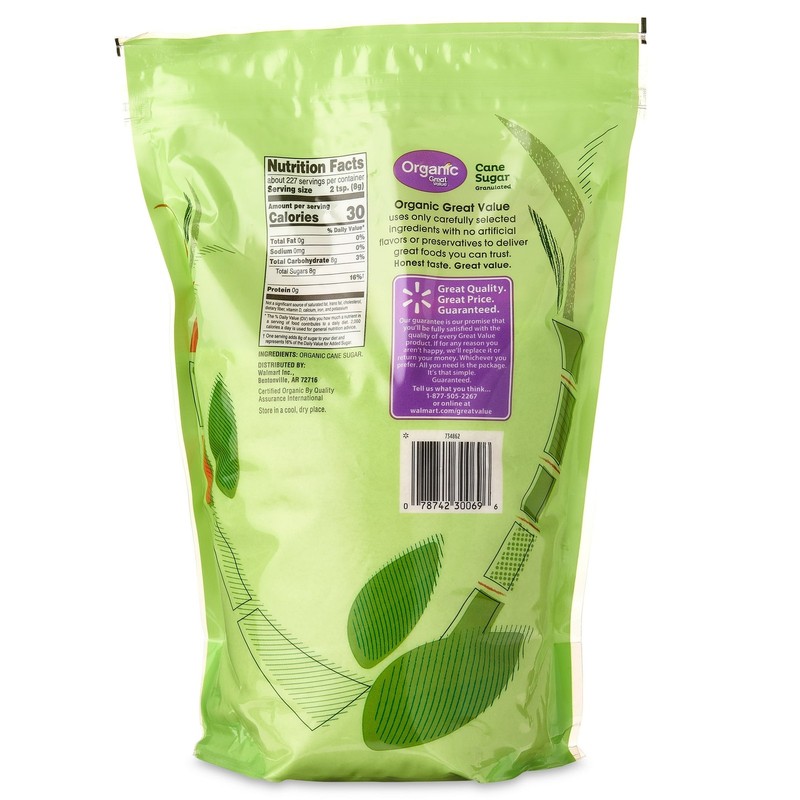 Great Value Organic Granulated Cane Sugar, 4 lbs gallery