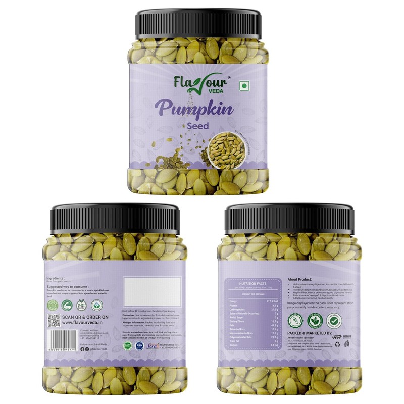 Flavour Veda Pumpkin & Sunflower Seeds 100g x2 | Fibre Rich Raw Superfood Combo gallery