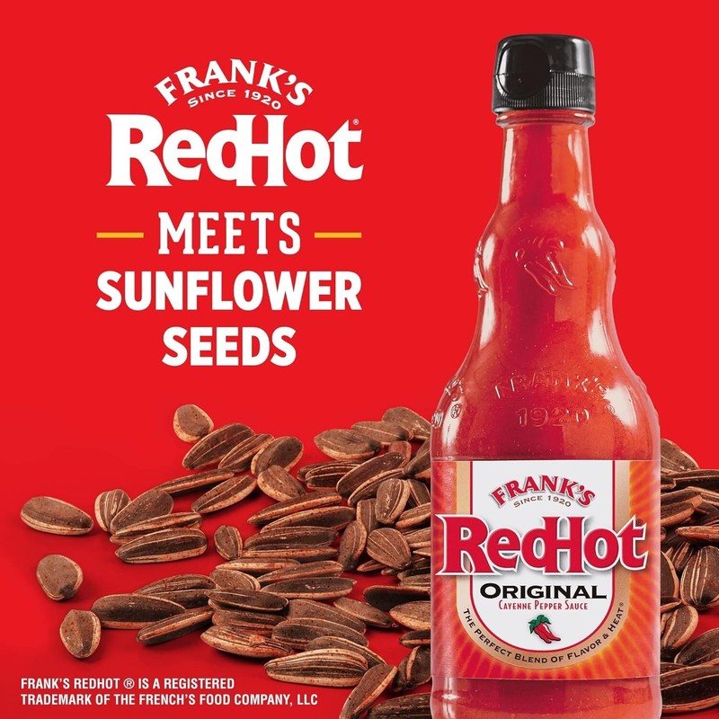 DAVID Frank's RedHot Salted & Roasted Jumbo Sunflower Seeds, 5.25-Ounce (6 Bags) gallery