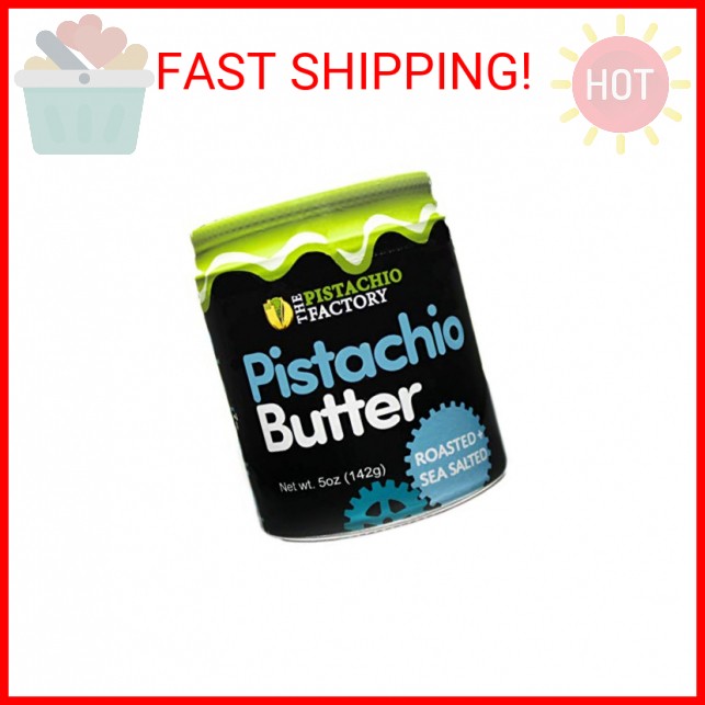 Pistachio Butter- Roasted + Sea Salted (5oz Glass Jar) gallery
