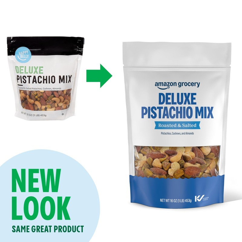 Grocery, Deluxe Pistachio Mix, Roasted & Salted, 16 Oz Previously Happy Belly... gallery