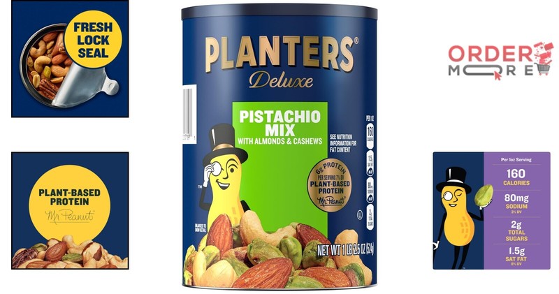 Pistachio Lovers Nut Mix: Salted No-Shell Blend with Almonds & Cashews, 1.25lb gallery
