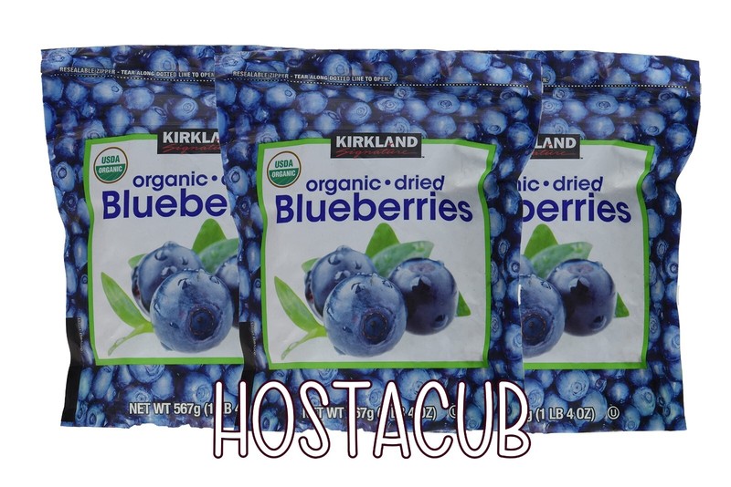 Kirkland Signature ORGANIC Whole Dried Blueberries Fruit 3 Bags 60 Ounces