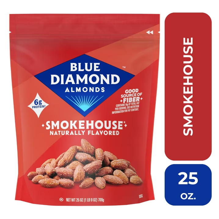 Blue Diamond Almonds, Smokehouse Flavored Snack Nuts for Healthy Snacking, 25 oz