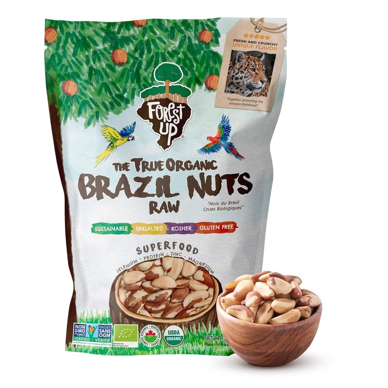 Organic Brazil Nuts Snack Medium Size 32 oz Raw Unsalted Kosher Vegan Gluten