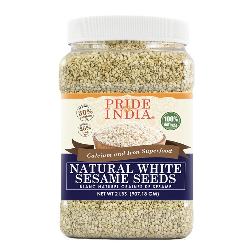 PRIDE OF INDIA White Sesame Seeds Raw Unhulled - Calcium & Iron Superfood Jar gallery