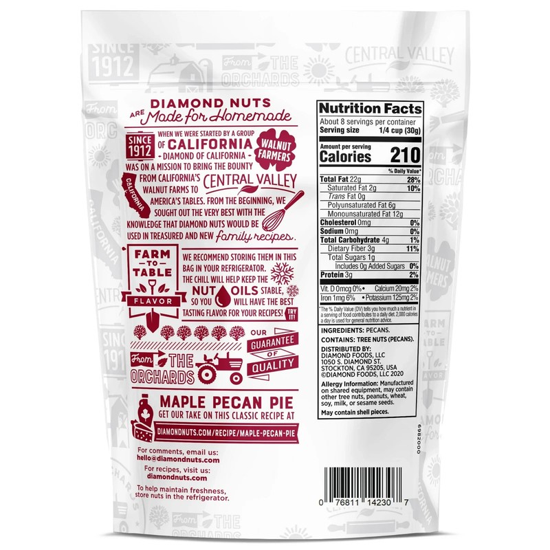 Diamond of California chopped Pecans, 3g protein, 8 oz Bag....... gallery