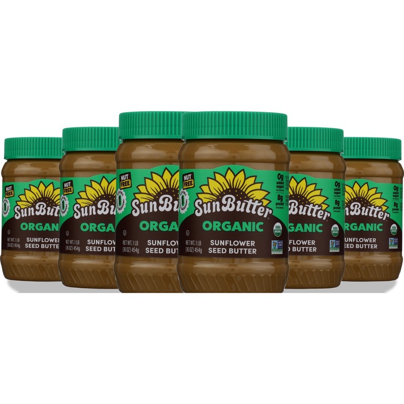 Organic Sunflower Seed Butter By Sunbutter 16 Oz Jar 6 Pack