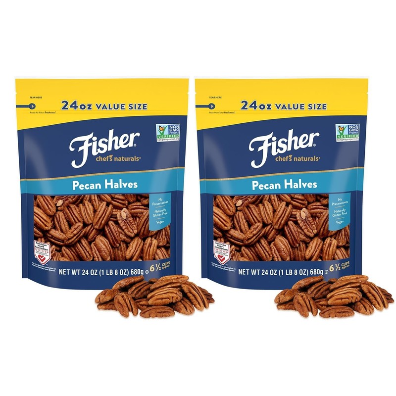 24oz High-Quality Unsalted Raw Pecan Halves for Cooking & Snacking - Pack of 2 gallery