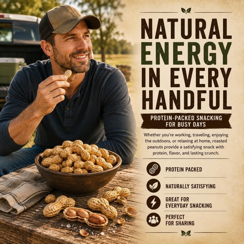 Roasted & Salted Peanuts in Shell - 1 LB Bulk Pack | Healthy Snack, Perfect for gallery