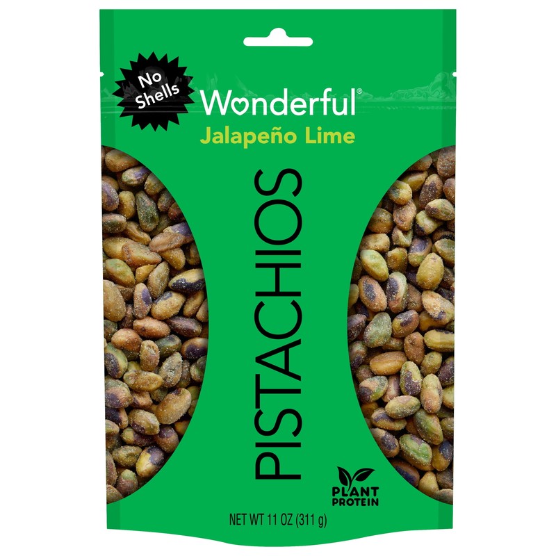 Wonderful Pistachios No Shells, Jalapeno Lime, 11 Ounce Resealable Bag