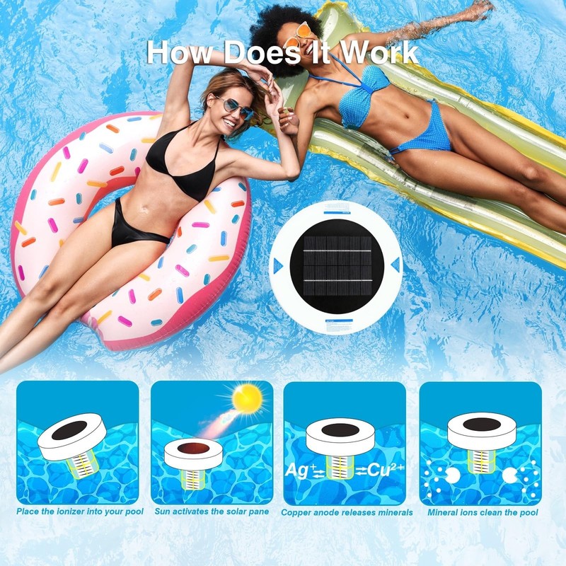 Solar Pool Ionizer for Inground & Above Ground Pools, Up to 45,000 Gallons, F... gallery