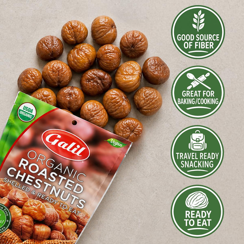 Organic Roasted Chestnuts Pack of 6 Shelled & Ready to Eat Chestnuts - Gluten Fr gallery