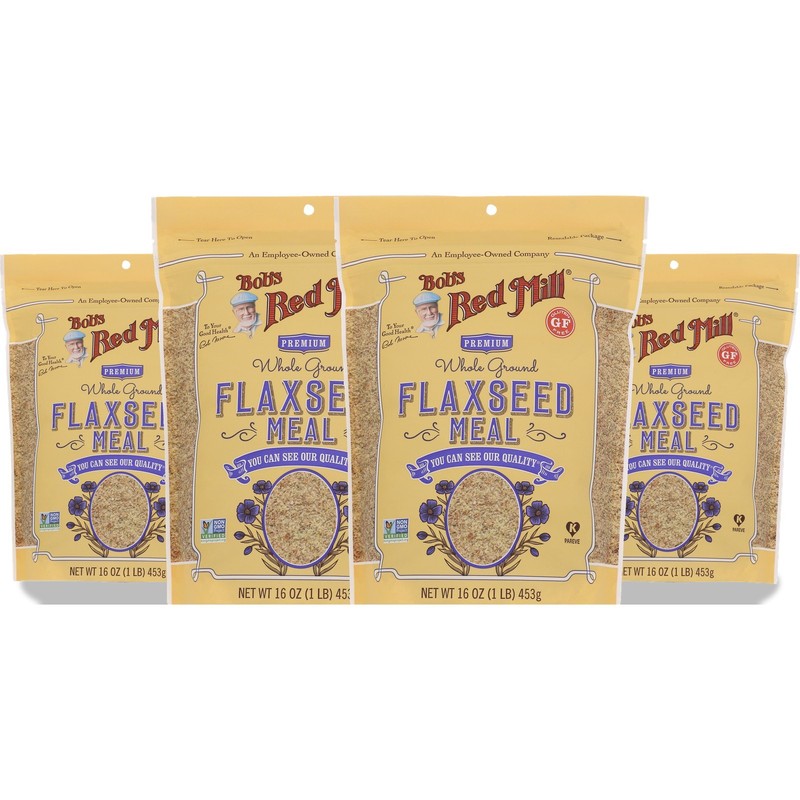 Whole Ground Flaxseed Meal Bob'S Red Mill 16 Oz Seeds 4 Pack