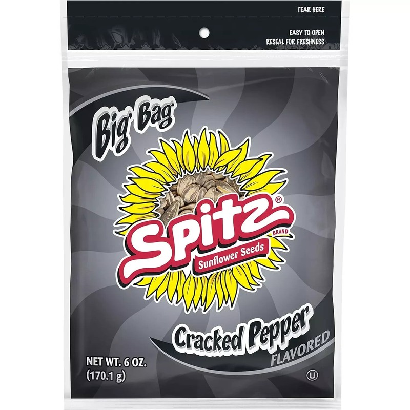 Spitz Cracked Pepper Sunflower Seeds 12-Pack (6oz Each) – Bold Flavor, Crunchy