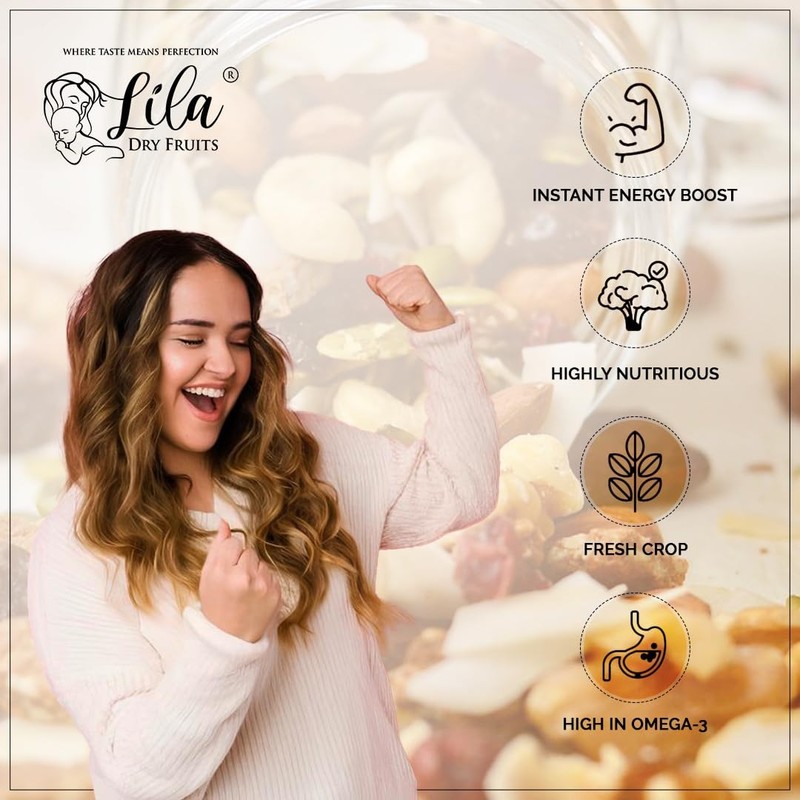 LDF Dry Fruits Combo Pack 1kg | Almonds, Walnuts, Anjeer, Cashews, Dried Apricot gallery