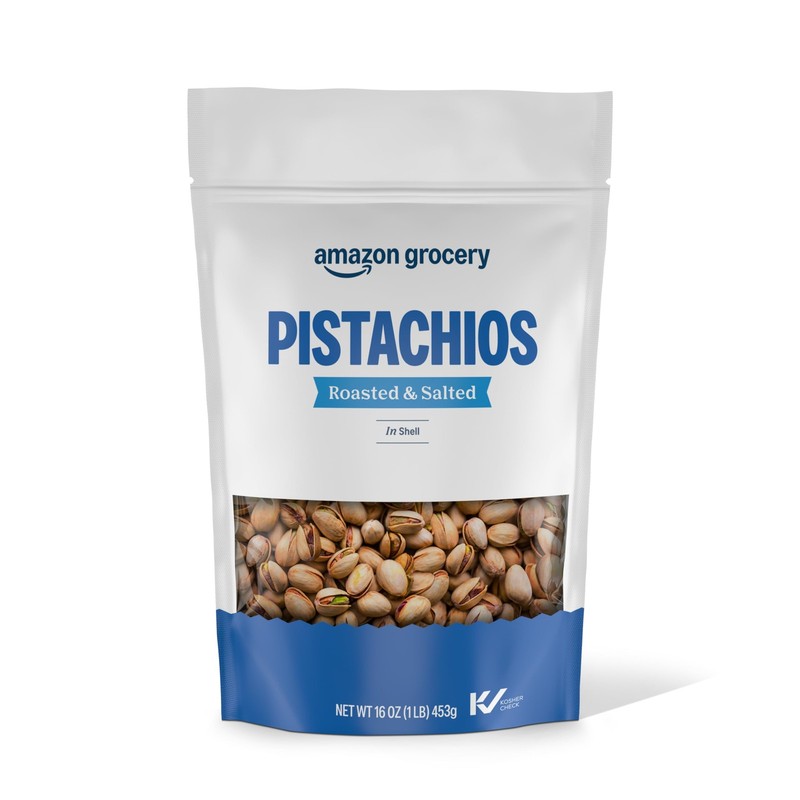 Amazon Grocery, Pistachios, Roasted & Salted, In Shell, 16 Oz 16 oz