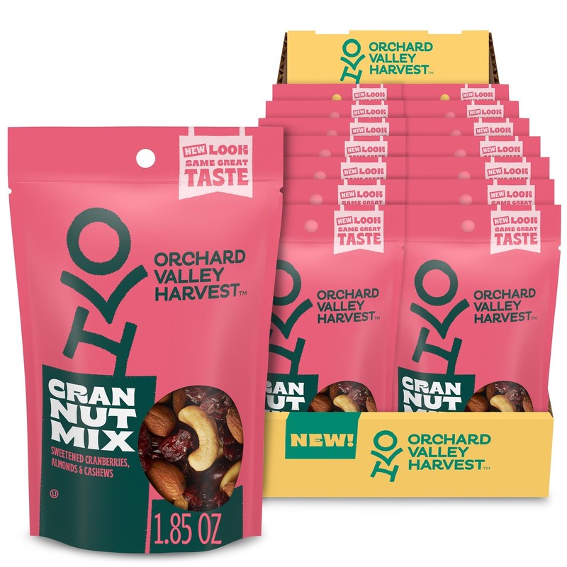 Orchard Valley Harvest Cran Nut Mix 14 Pack 1.85 oz Gluten Free Snack Mix