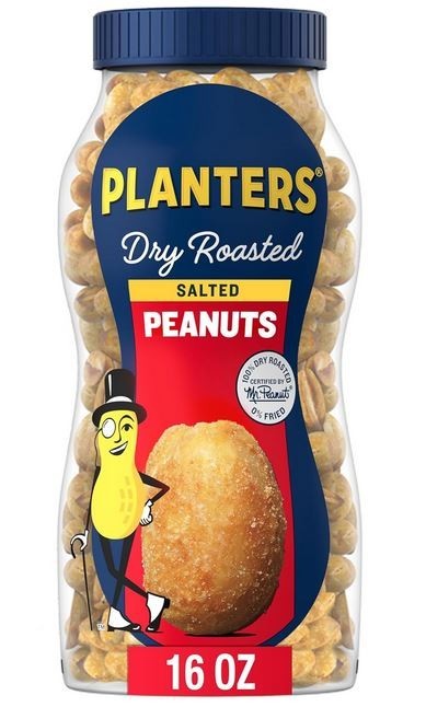 PLANTERS Salted Peanuts, Dry Roasted Peanuts, Party Snacks, Plant Based Protein,