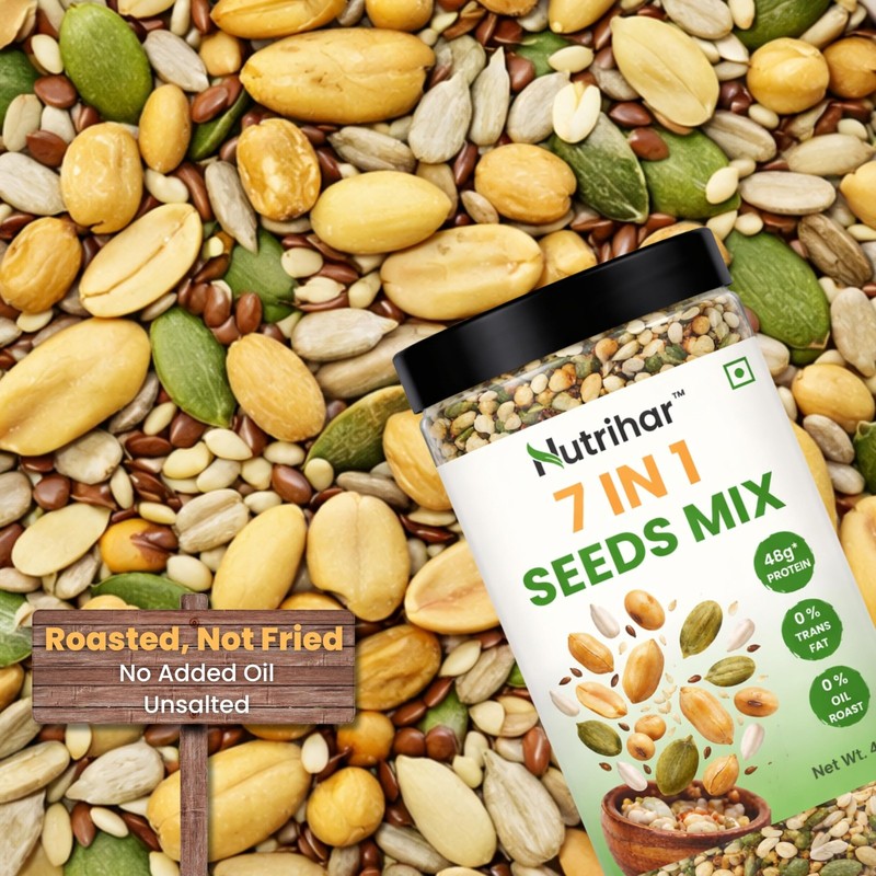 Nutrihar 7 in 1 Roasted Seed Mix 1kg Superfood Power Mix Healthy Snack Pack gallery