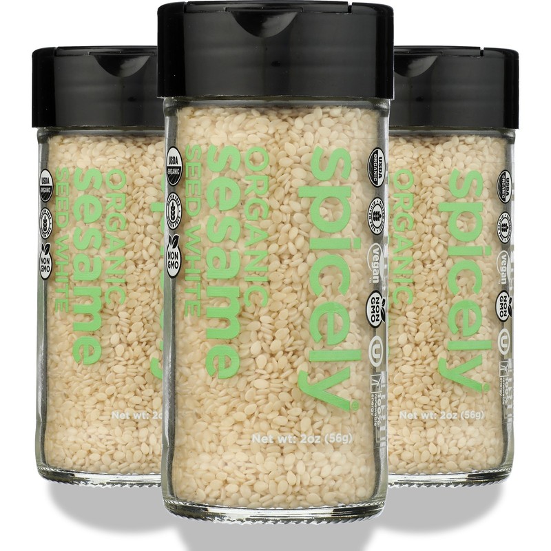 Organic White Sesame Seeds By Spicely 2 Oz 3 Pack