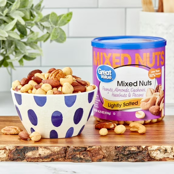 ( 2 PACK ) Great Value Roasted & Lightly Salted Mixed Nuts, 14.75 oz gallery
